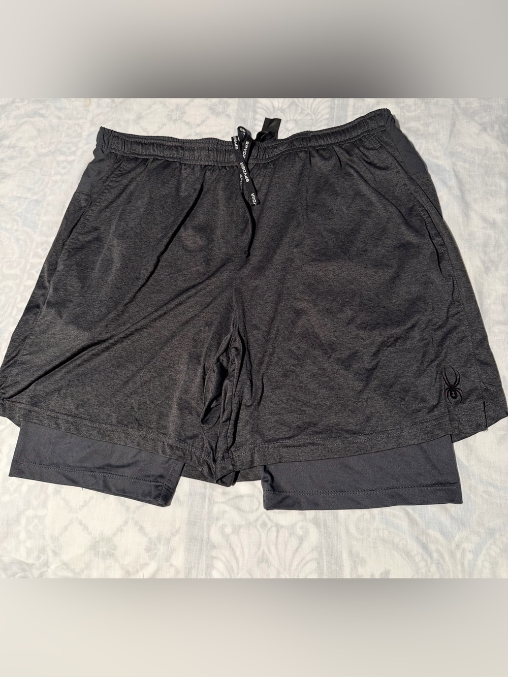 Spyder Men's grey Two-in-One Athletic Shorts size XL